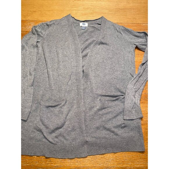 Old Navy Open-Front Gray Cardigan Sweater With Long Sleeves & Pockets - Picture 1 of 4